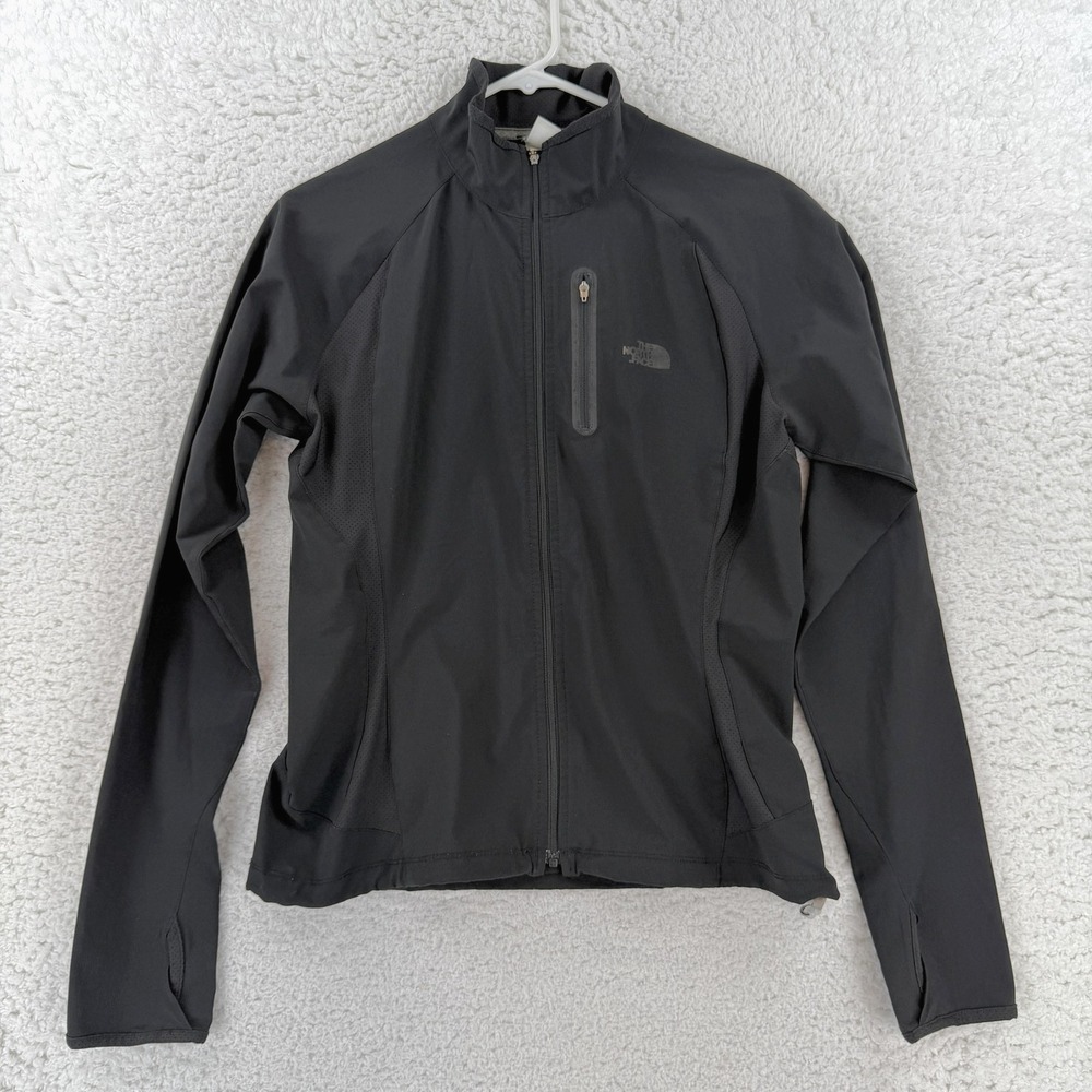 The North Face Apex Jacket Womens Medium Black Softshell Full Zip Windbreaker